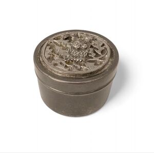 VINTAGE Metzke Pewter Owl Box Trinket Jewelry Collectible 1970s